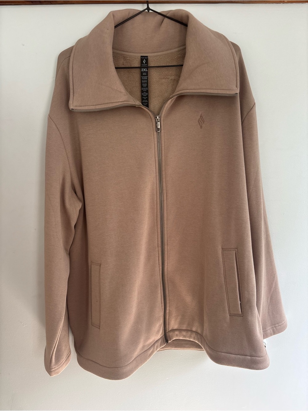 Skechers Women's Taupe Full-Zip Teddy Jacket